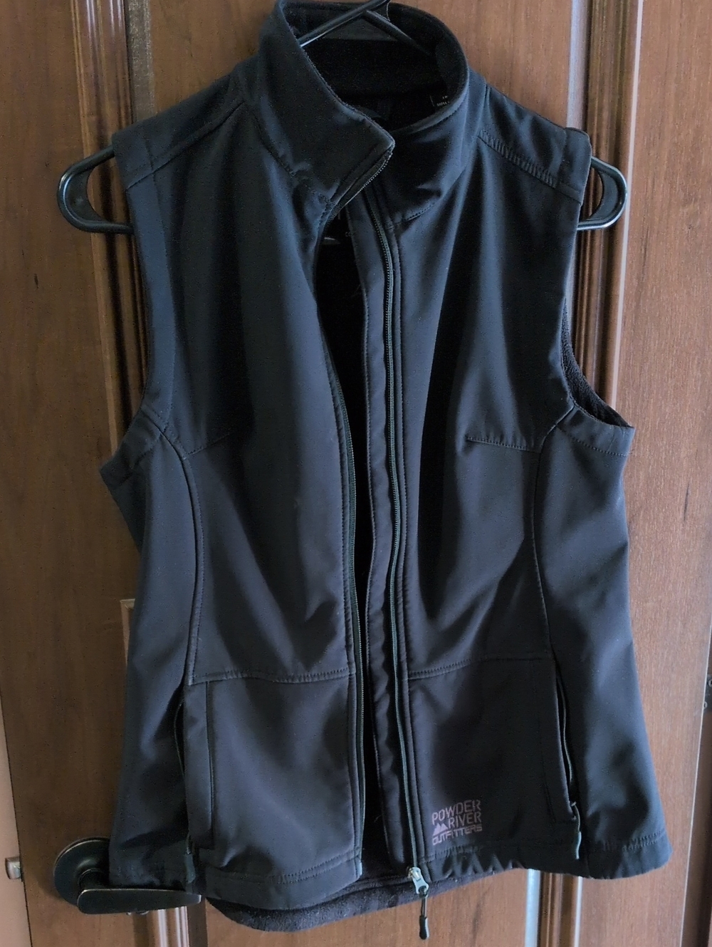 Women's Black Softshell Vest with High Collar